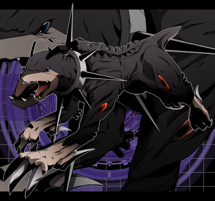 dobermon (digimon and 1 more) drawn by mori_no_kaeru