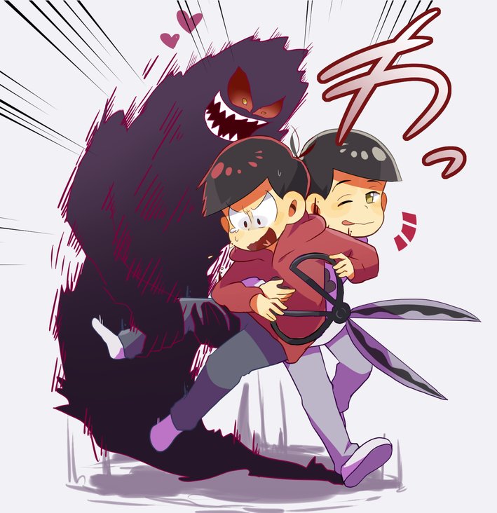 matsuno osomatsu, akumatsu, and kamimatsu (osomatsu and 2 more) drawn by kahazu_(papupepon2)