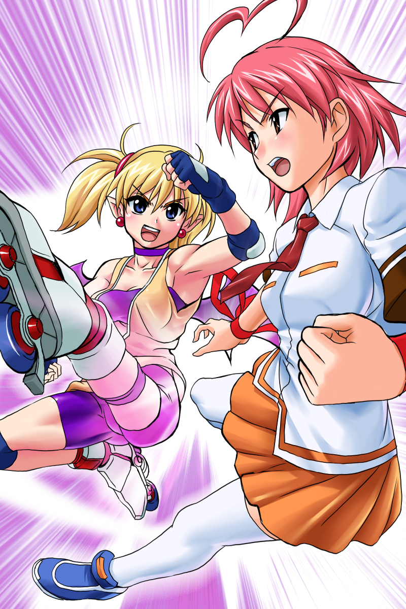 aino heart and lilica felchenerow (arcana heart) drawn by g-tetsu