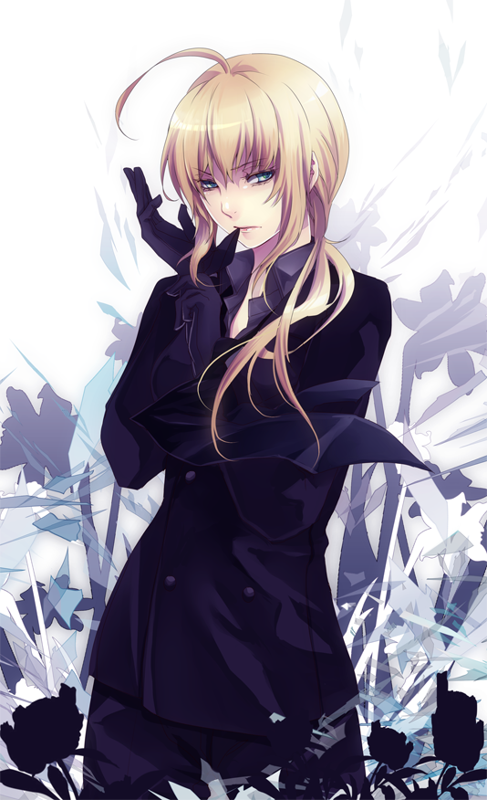 artoria pendragon and saber (fate and 1 more) drawn by domco
