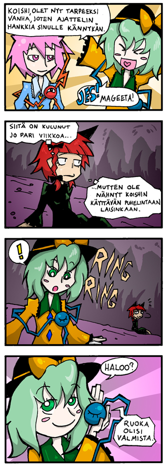 komeiji koishi, komeiji satori, and kaenbyou rin (touhou) drawn by setz