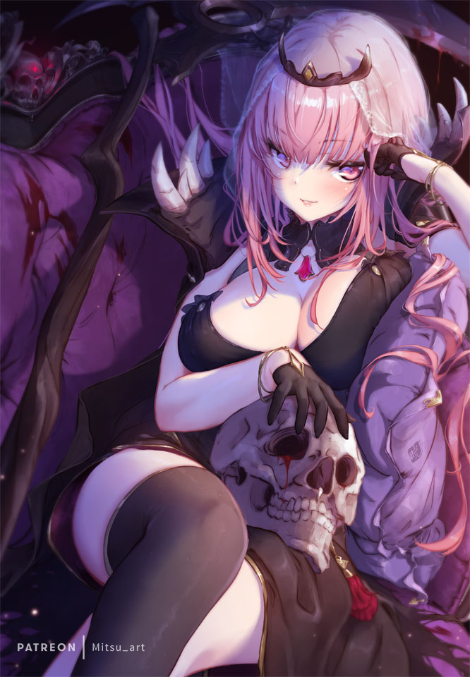 mori calliope (hololive and 1 more) drawn by mitsu_(mitsu_art)