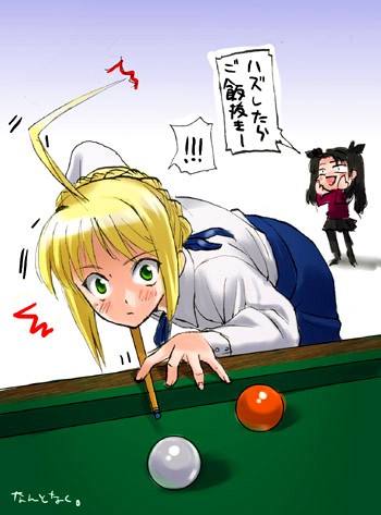 artoria pendragon, saber, and tohsaka rin (fate and 1 more) drawn by inue_shinsuke