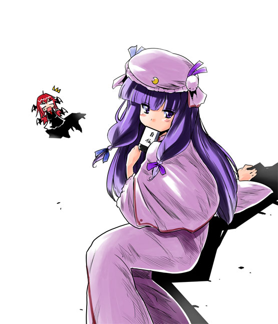 patchouli knowledge and koakuma (touhou) drawn by kiku_hitomoji