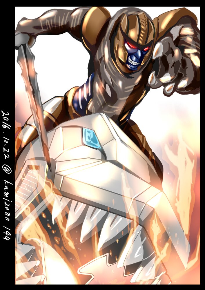 grimlock and dinobot (transformers and 3 more) drawn by kamizono_(spookyhouse)
