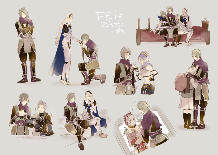 female corrin, male kana, midori, silas, orochi, and 2 more (fire emblem and 1 more) drawn by yu_(spry)