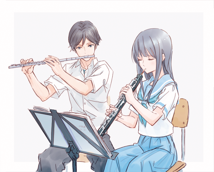 yoroizuka mizore and kasaki nozomi (hibike! euphonium and 1 more) drawn by 1777_kaki