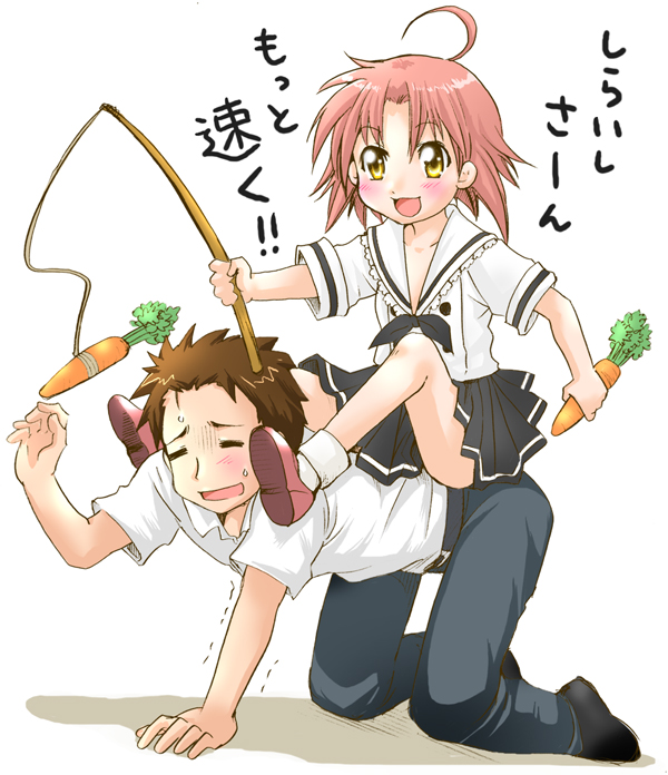 kogami akira and shiraishi minoru (lucky star) drawn by ubizo