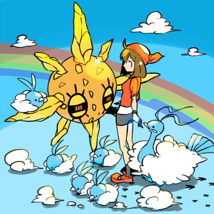 may, altaria, swablu, and solrock (pokemon and 1 more) drawn by skyloop19