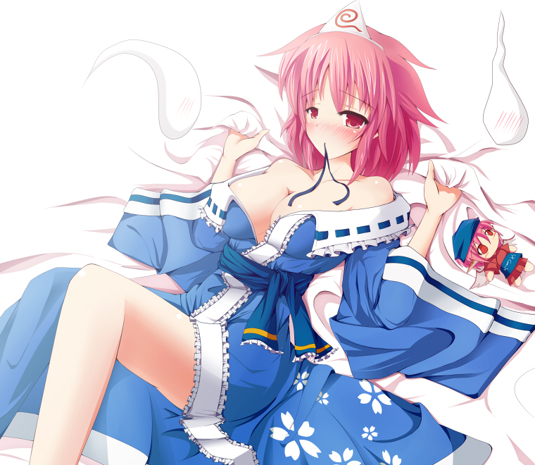 saigyouji yuyuko, mystia lorelei, and okamisty (touhou) drawn by ginzake_(mizuumi)