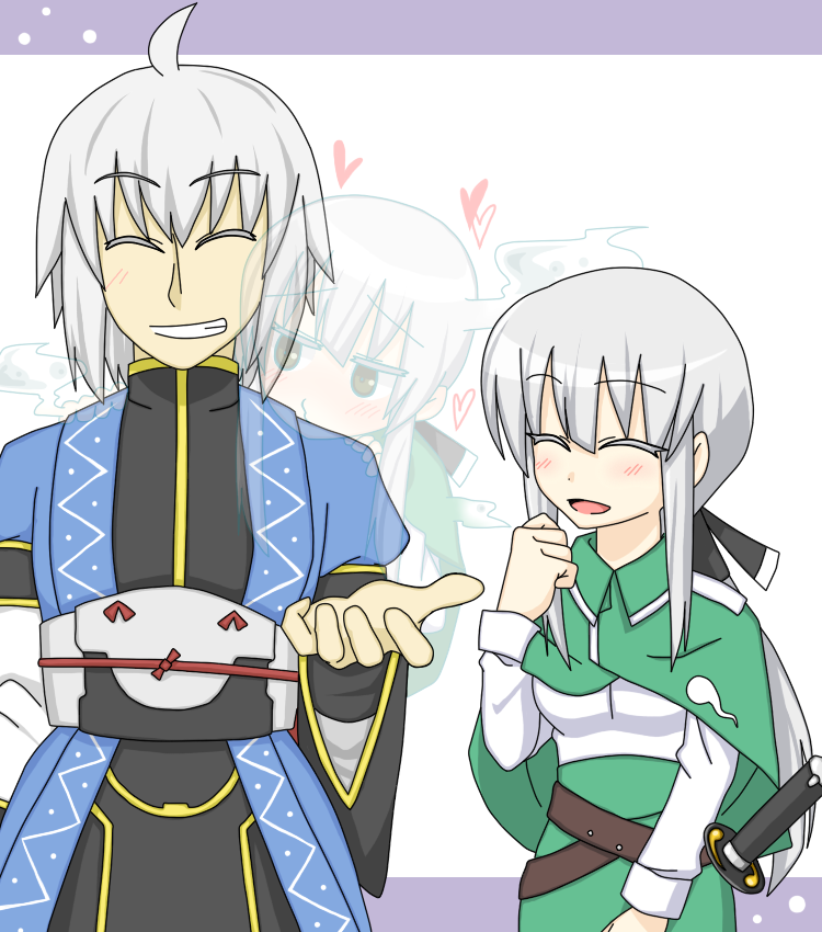 konpaku youmu and morichika rinnosuke (touhou) drawn by sag_(karehabase)
