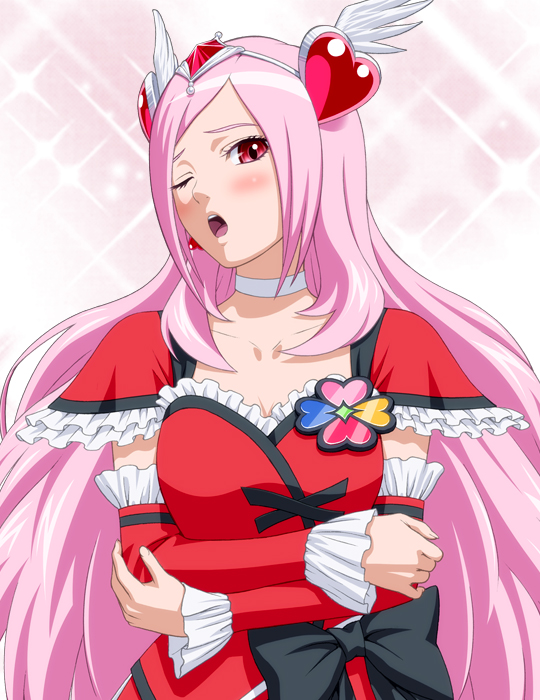 higashi setsuna and cure passion (precure and 1 more) drawn by ichikawa_masahiro