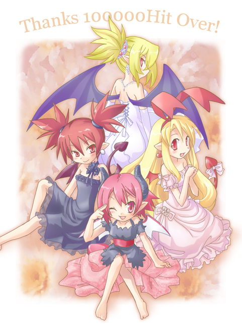 etna, flonne, rozalin, and raspberyl (disgaea and 3 more) drawn by karina