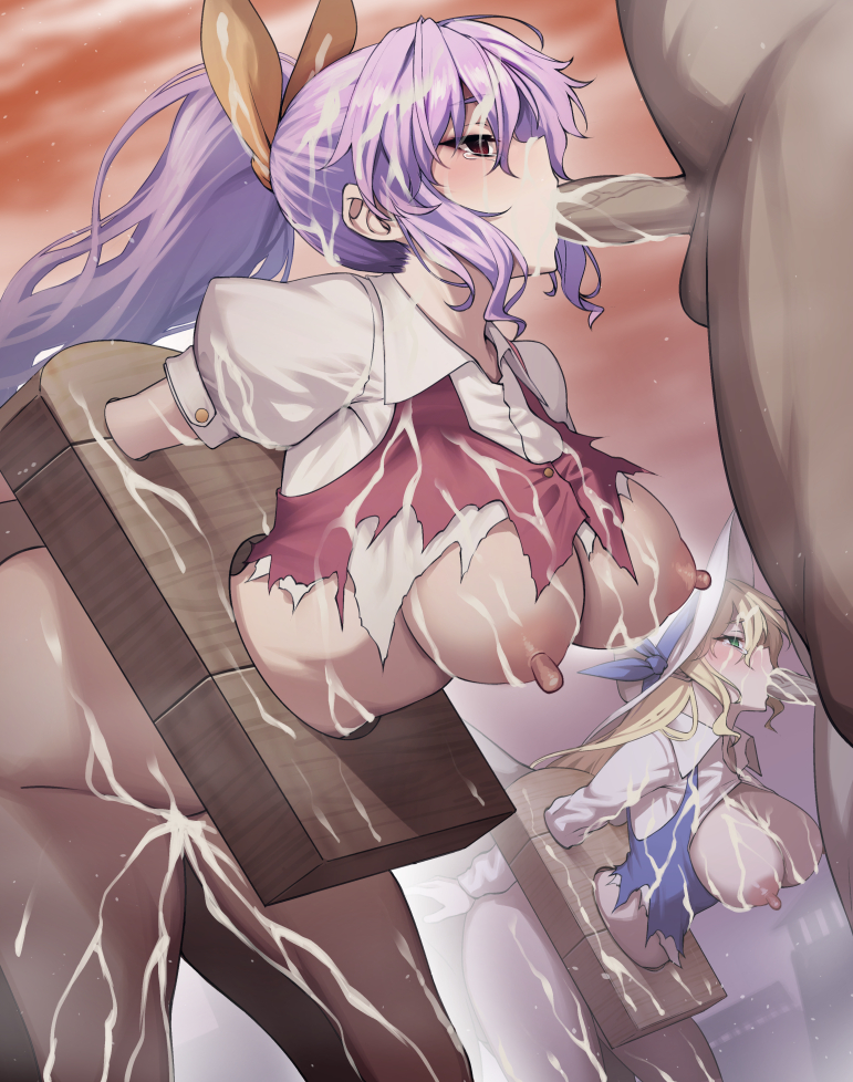watatsuki no yorihime and watatsuki no toyohime (touhou) drawn by jony_(avion_mura)