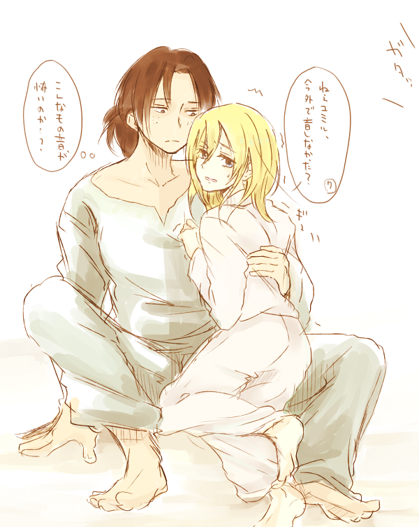 krista lenz and ymir (shingeki no kyojin) drawn by aoaoaoaoiao