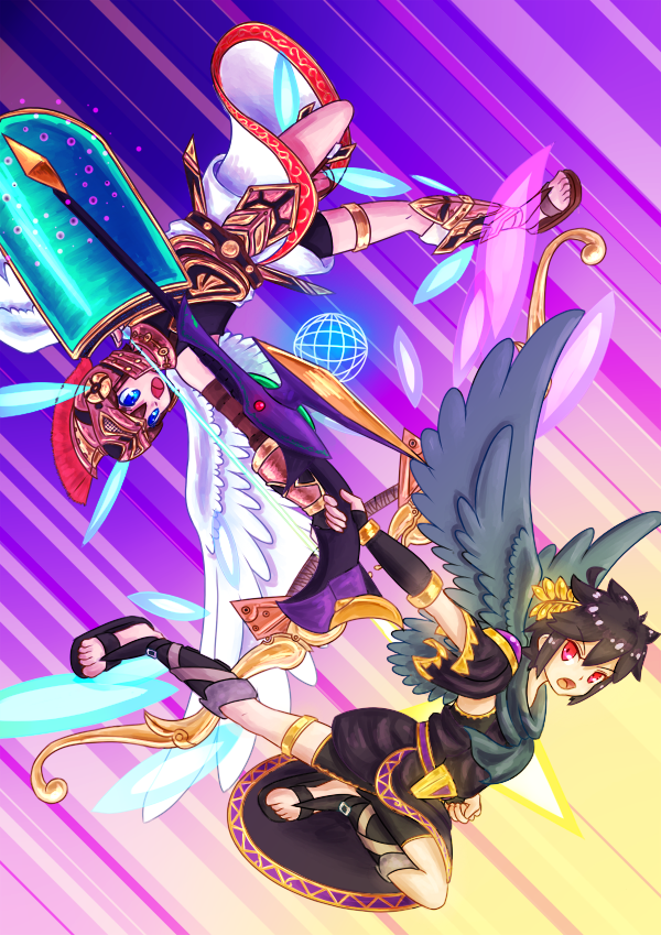 pit and dark pit (kid icarus and 1 more) drawn by aonori106