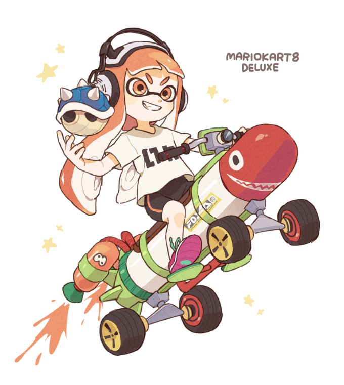 inkling player character, inkling girl, and kaori (splatoon and 3 more) drawn by gomi_(kaiwaresan44)
