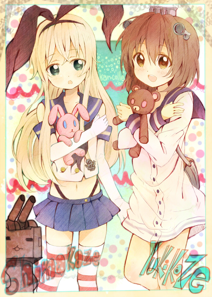 shimakaze, yukikaze, and rensouhou-chan (kantai collection) drawn by ranan