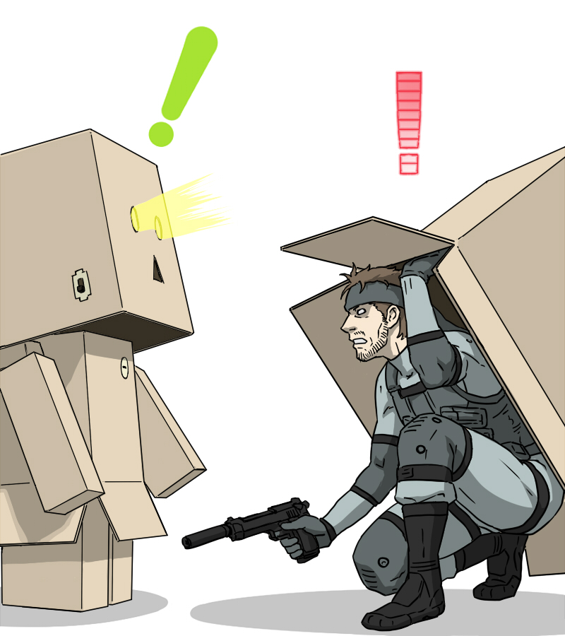 solid snake and danboo (metal gear and 2 more) drawn by sjw_kazuya