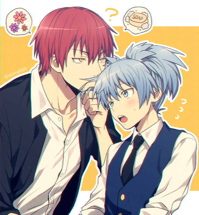shiota nagisa and akabane karma (ansatsu kyoushitsu) drawn by mashima_shima