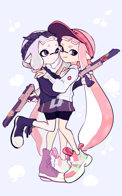 inkling player character and inkling girl (splatoon) drawn by imaikuy0