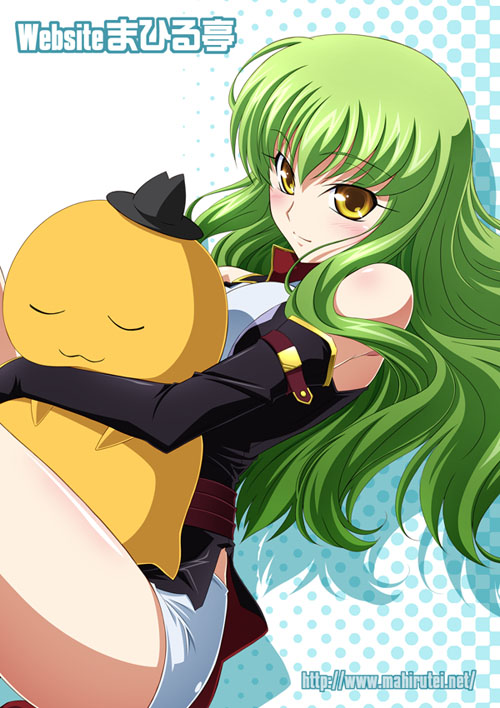 c.c. and cheese-kun (code geass and 1 more) drawn by izumi_mahiru