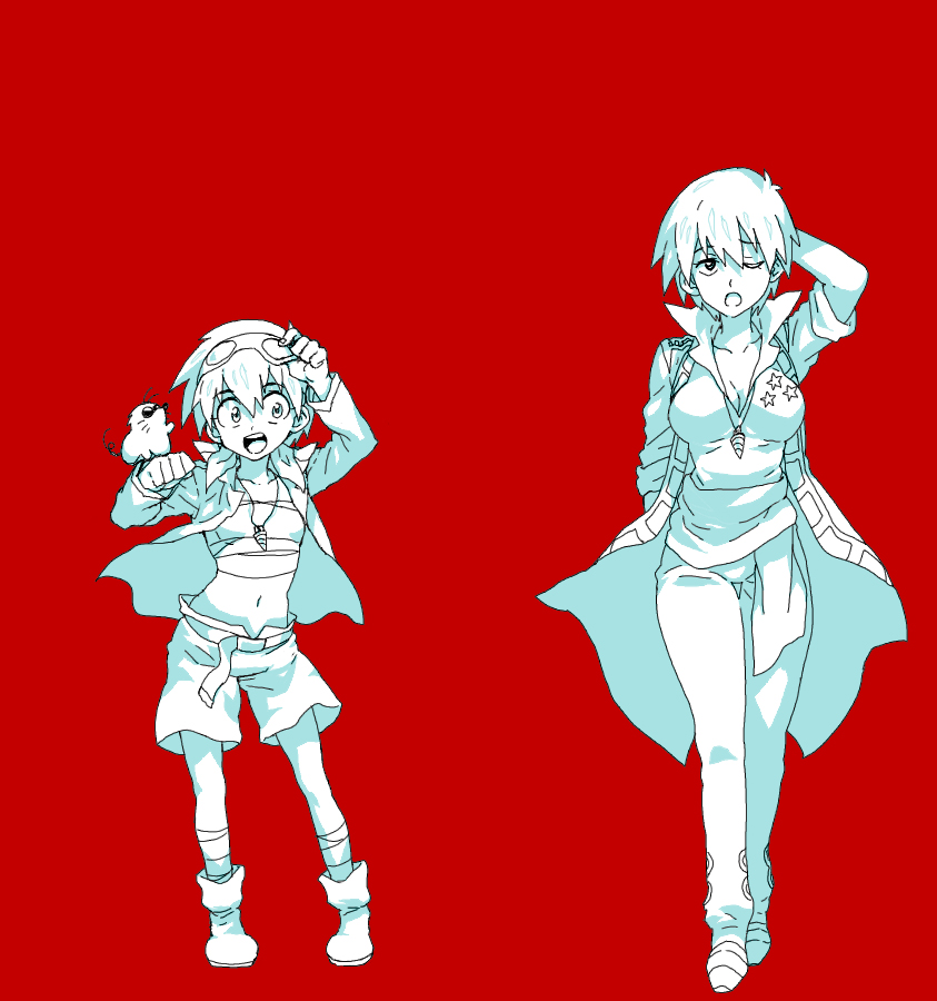 simon and boota (tengen toppa gurren lagann) drawn by matsukaze_yukiji