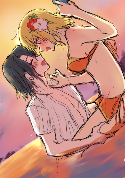cagalli yula athha and athrun zala (gundam and 1 more) drawn by herorororon
