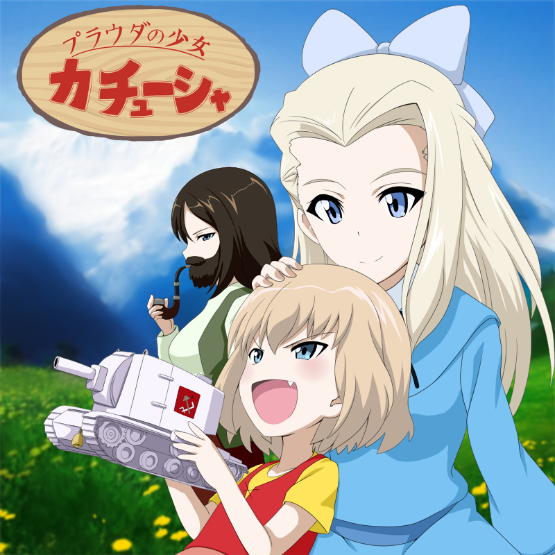 katyusha, nonna, clara, heidi, klara sesemann, and 1 more (girls und panzer and 1 more) drawn by nekota_susumu