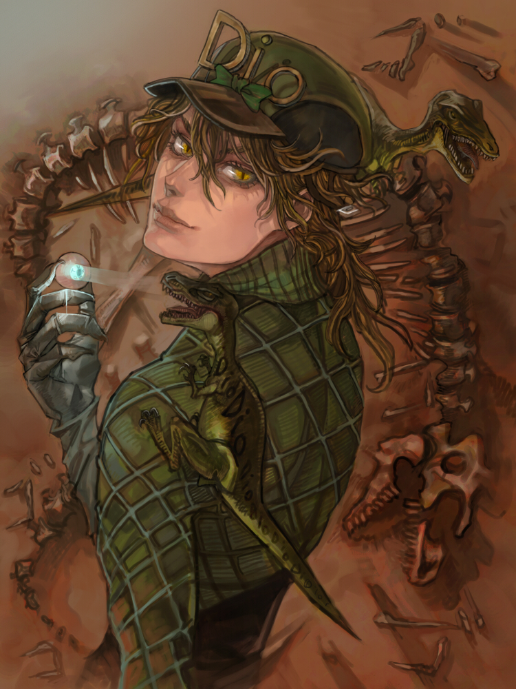 diego brando and scary monsters (jojo no kimyou na bouken and 1 more) drawn by touge_(kubiwa_tsuki)