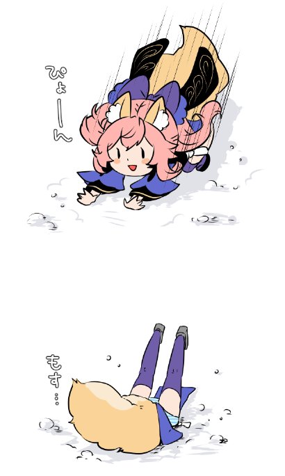 tamamo and tamamo no mae (fate and 1 more) drawn by kurusu_piyo