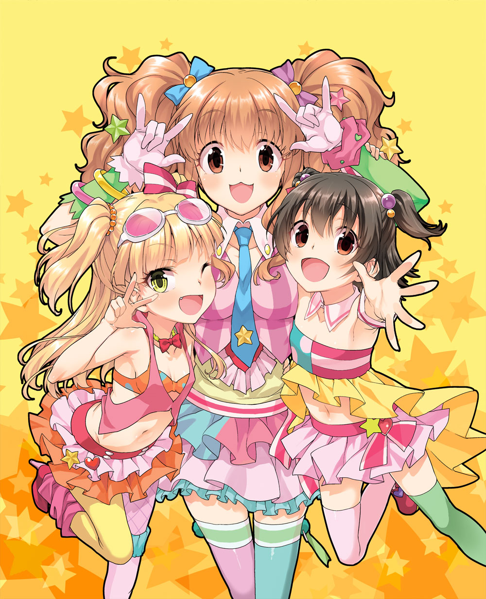Jougasaki Rika Akagi Miria And Moroboshi Kirari Idolmaster And 1 More Drawn By Shirane Taito Danbooru