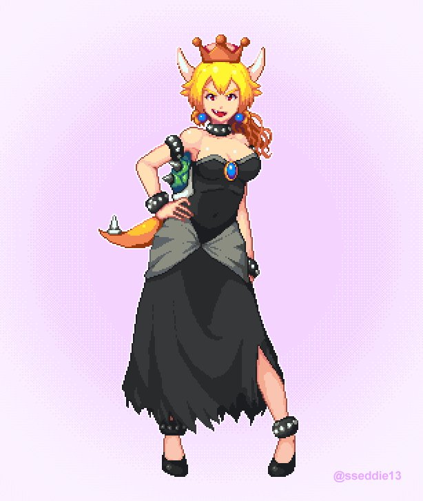 bowsette (mario and 1 more) drawn by sseddie13