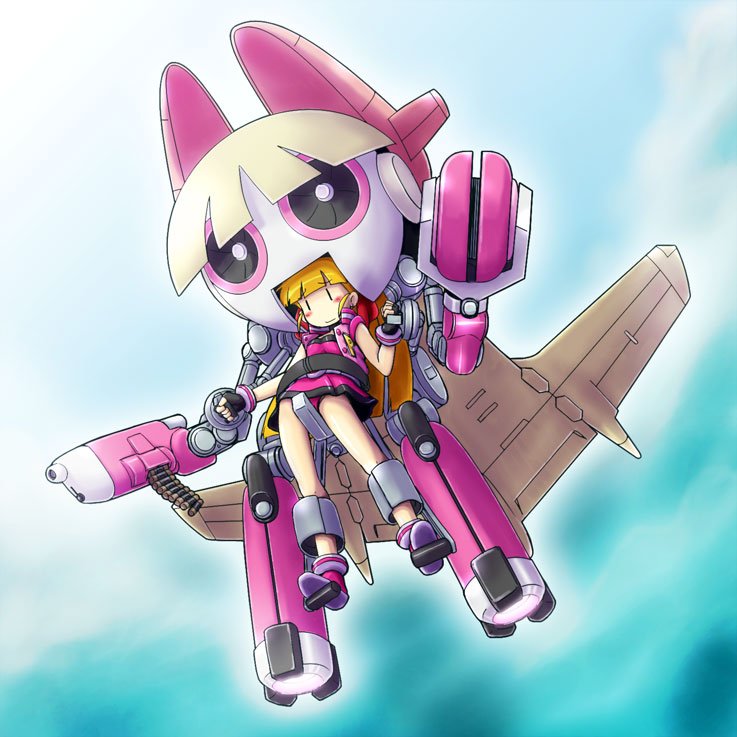 akazutsumi momoko, hyper blossom, and dynamo z (powerpuff girls and 2 more) drawn by yoshi_(crossmind)