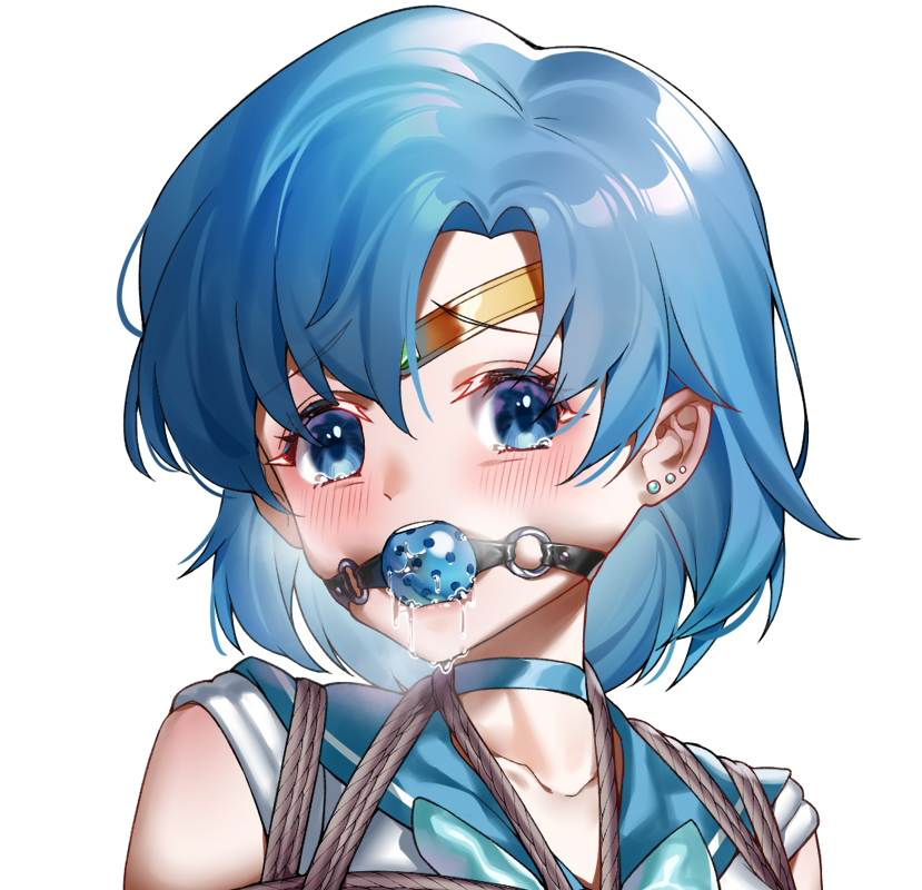 mizuno ami and sailor mercury (bishoujo senshi sailor moon) drawn by ginklaga