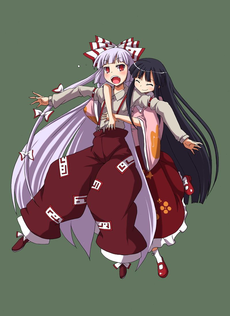 fujiwara no mokou and houraisan kaguya (touhou) drawn by mishima_hiroji
