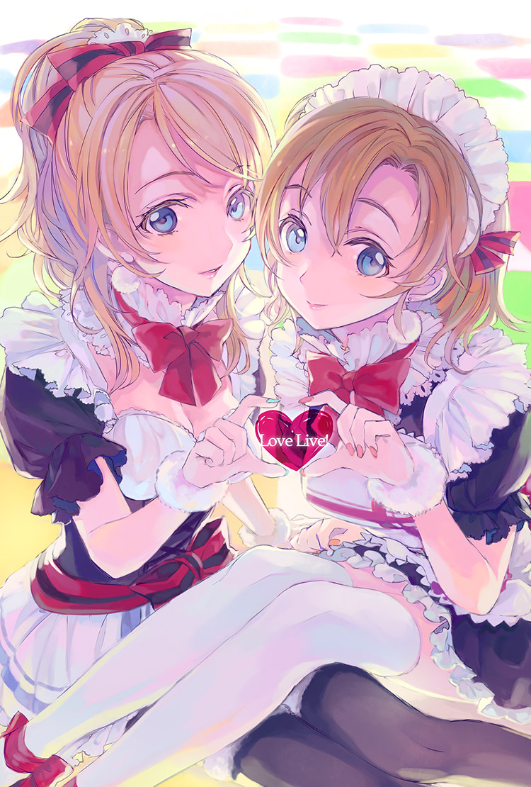 ayase eli and kosaka honoka (love live! and 1 more) drawn by ame_yamori