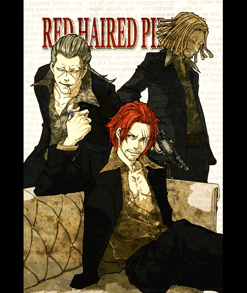 shanks, benn beckman, and yasopp (one piece) drawn by pon_(puppupon)