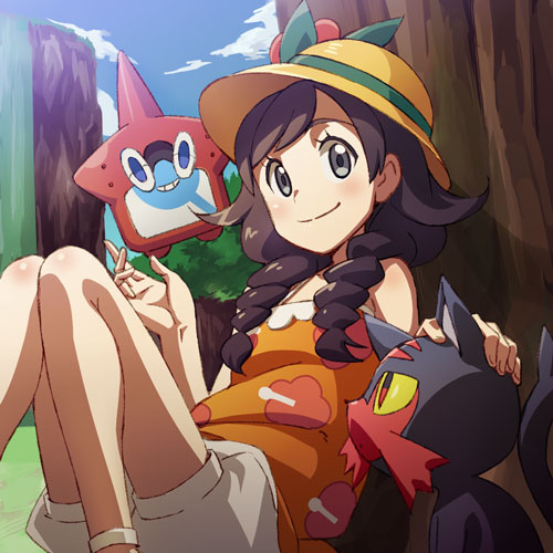 selene, rotom, litten, and rotom dex (pokemon and 1 more) drawn by nanashi_(soregashi)