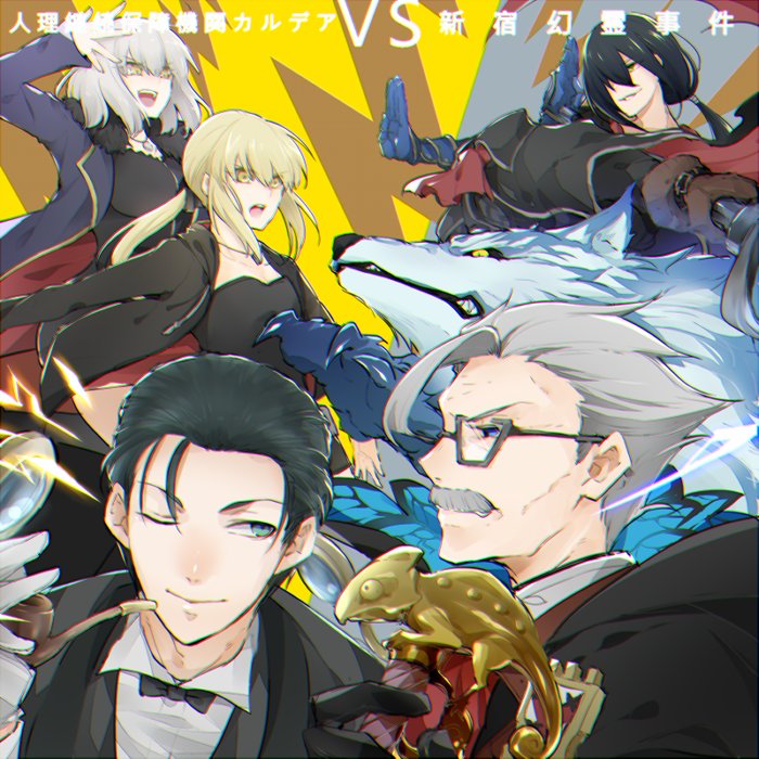 artoria pendragon, jeanne d'arc alter, saber alter, james moriarty, yan qing, and 3 more (fate and 2 more) drawn by torino_hane