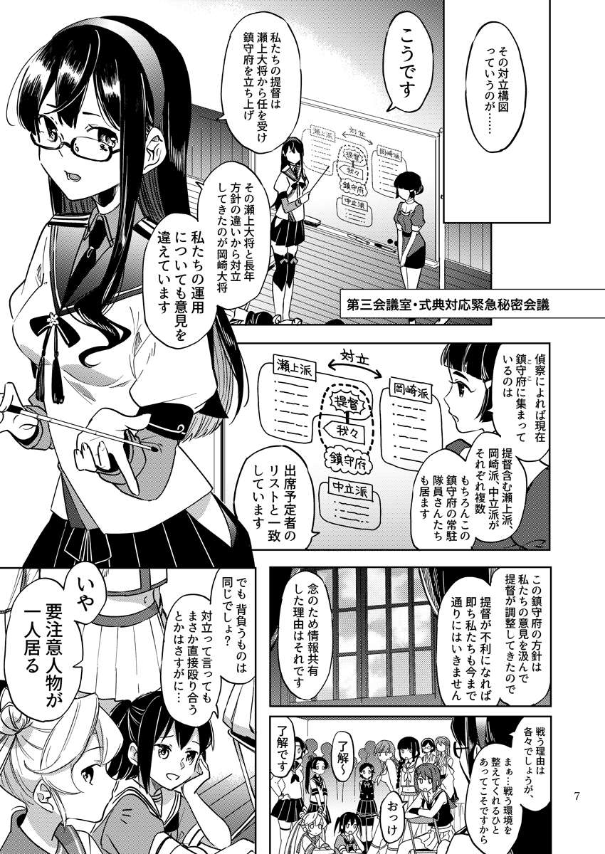 haruna, ooyodo, kitakami, sendai, ooi, and 7 more (kantai collection) drawn by deco_(geigeki_honey)