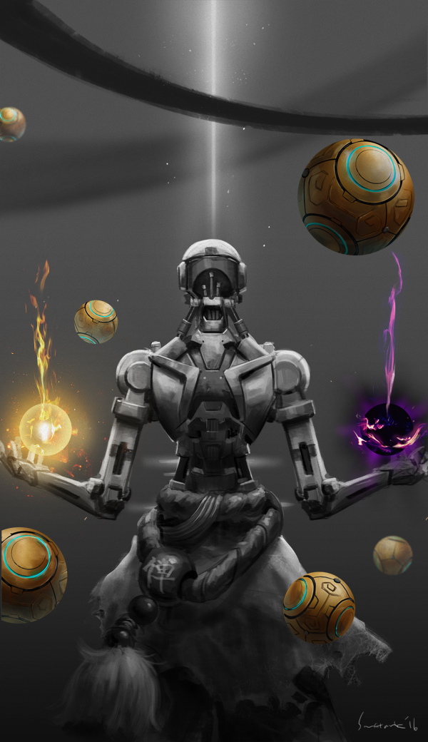 zenyatta (overwatch and 1 more) drawn by sun_stark
