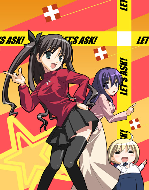 artoria pendragon, saber, tohsaka rin, and matou sakura (fate and 1 more) drawn by kanzaki_karuna