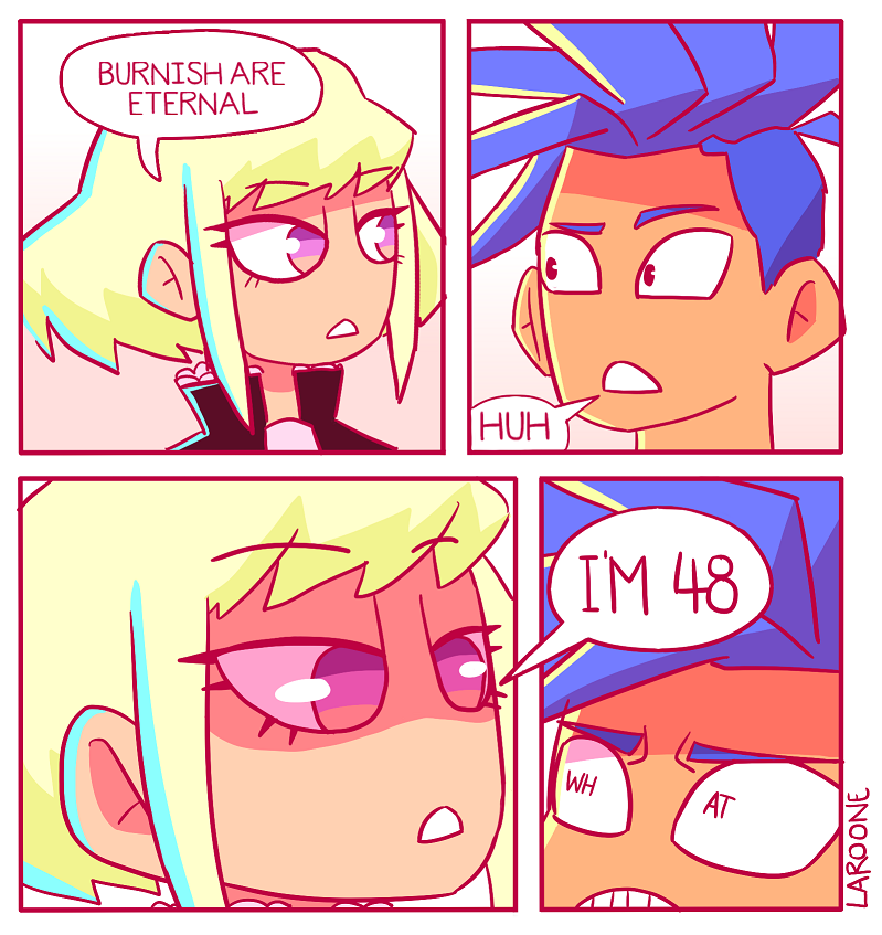 lio fotia and galo thymos (promare) drawn by laroone