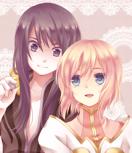 yuri lowell and estellise sidos heurassein (tales of and 1 more) drawn by kai_aki