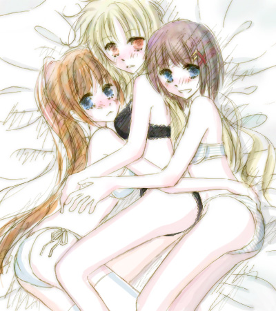 fate testarossa, takamachi nanoha, and yagami hayate (lyrical nanoha and 1 more)