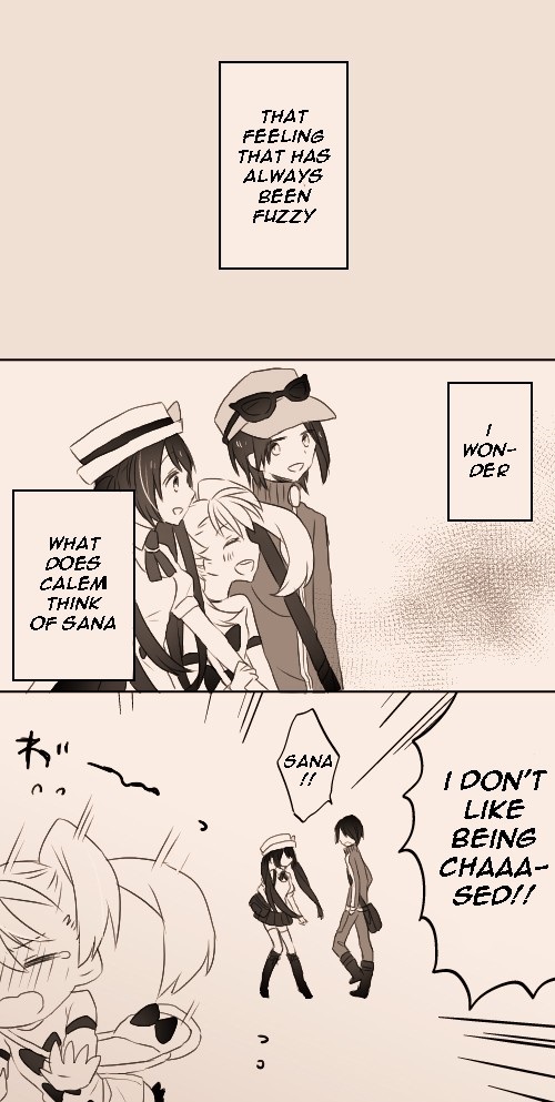 serena, calem, and shauna (pokemon and 1 more) drawn by hatono_haru