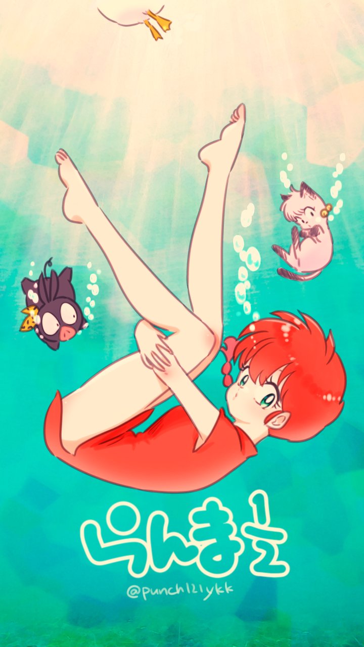ranma-chan, p-chan, shampoo, and mousse (ranma 1/2) drawn by punch121ykk