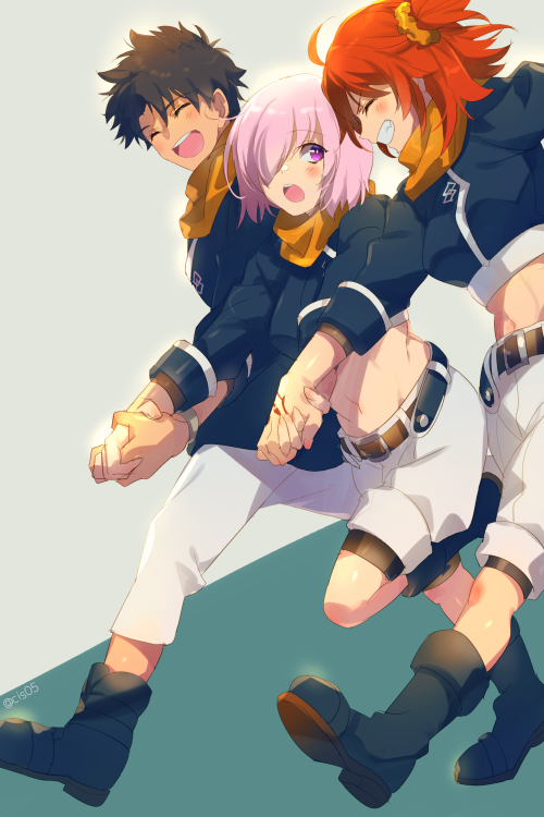 mash kyrielight and fujimaru ritsuka (fate and 1 more) drawn by echo_(circa)