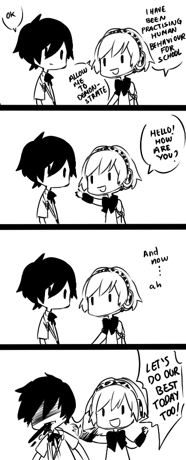 yuuki makoto and aigis (persona and 1 more) drawn by ai-wa